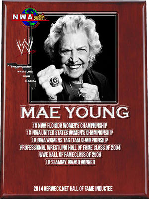 Mae Young plaque